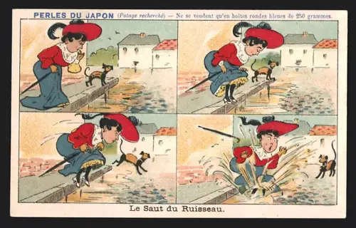 Sammelbild Paris, A. Chapu, Perles du Japon, Le Saut du Ruisseau