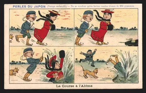 Sammelbild Paris, A. Chapu, Perles du Japon, La Course à l`Abime