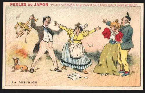 Sammelbild Paris, A. Chapu, Perles du Japon, La Désunion