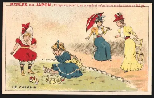 Sammelbild Paris, A. Chapu, Perles du Japon, Le Chagrin