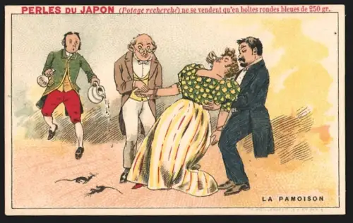 Sammelbild Paris, A. Chapu, Perles du Japon, La Pamoison