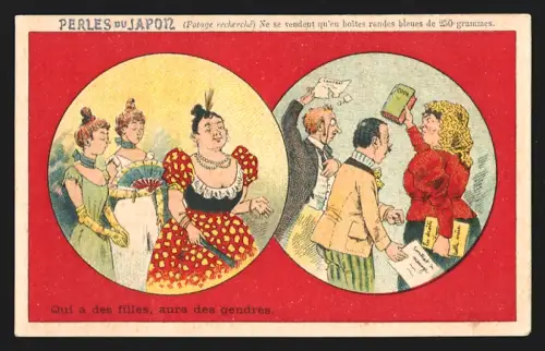 Sammelbild Paris, A. Chapu, Perles du Japon, Qui a des filles, aura des gendres