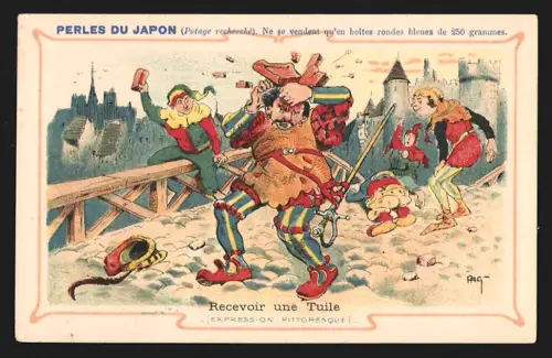 Sammelbild Paris, A. Chapu, Perles du Japon, Recevoir une Tuile