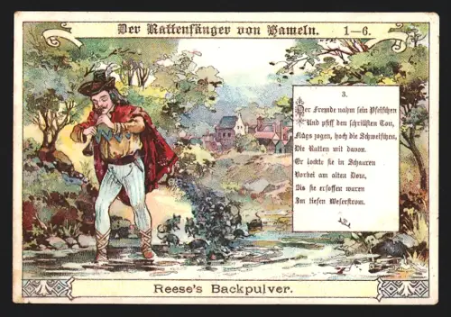 Sammelbild Hameln, Reese GmbH, Reese`s Backpulver, Rattenfänger von Hameln