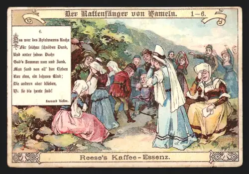 Sammelbild Hameln, Reese GmbH, Reese`s Kaffee-Essenz, Rattenfänger von Hameln
