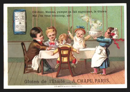 Sammelbild Paris, A. Chapu, Rue de la Tacherie 5, Gluten de l`étoile