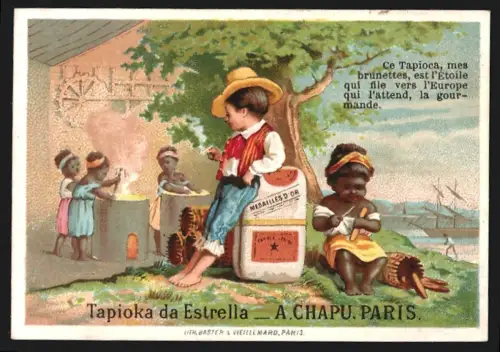 Sammelbild Paris, A. Chapu, Rue de la Tacherie 5, Tapioka da Estrella