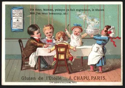 Sammelbild Paris, A. Chapu, Rue de la Tacherie 5, Gluten de l`étoile