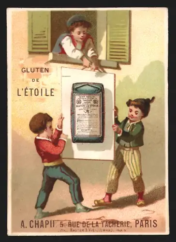 Sammelbild Paris, A. Chapu, Rue de la Tacherie 5, Gluten de l`Etoile