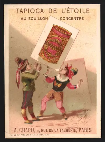 Sammelbild Paris, A. Chapu, Rue de la Tacherie 5, Tapioca de l`Etoile au Bouillon Concentré
