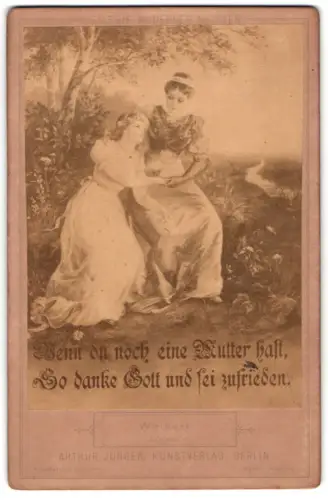 Fotografie Arthur Jünger, Berlin, Innige Szene zweier Damen im Freien, nach einem Gemälde von Weinert