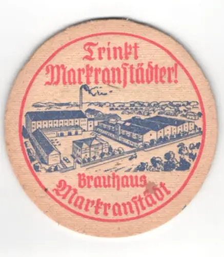 Bierdeckel Marktrandstadt, Markranstädter Brauhaus, Blick auf das Gelände