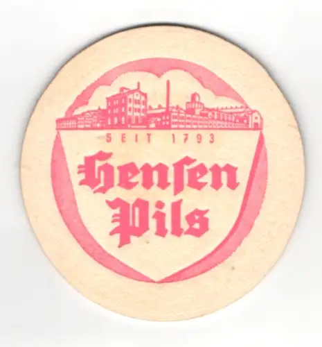 Bierdeckel Hensen Pils und Hensen Alt, Brauereiansicht