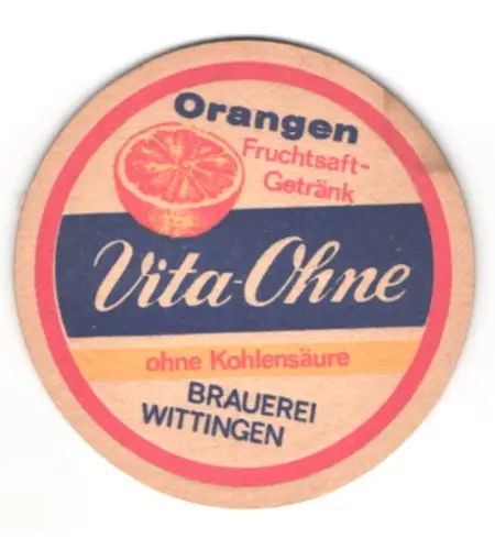 Bierdeckel Wittingen, Orangen Fruchtsaftgetränk Vita-Ohne, Brauerei Wittingen