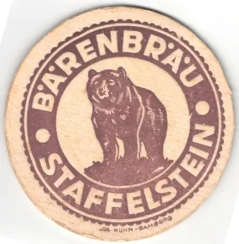Bierdeckel Staffelstein, Bärenbräu, Bärenlogo