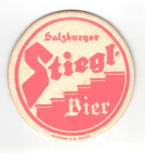 Bierdeckel Salzburg, Salzburger Stiegl-Bier, Treppensilhouette
