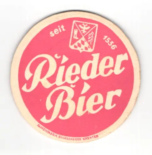 Bierdeckel Ried i. I., Rieder Bier, Wappen, Österr. Landwirtschaftsmesse 1963