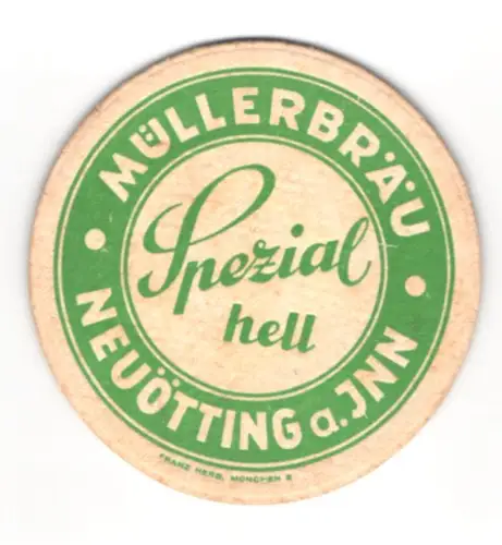 Bierdeckel Neuötting a. Inn., Müllerbräu Spezial-Hell