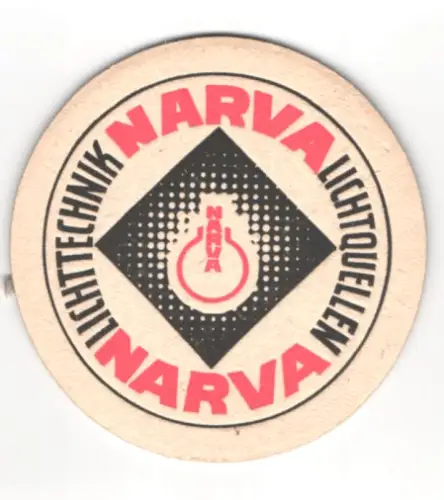 Bierdeckel Lichttechnik Narva, Logo mit Glühbirne