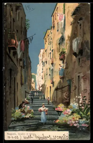 Lithographie Napoli, Gradini di Chiaja