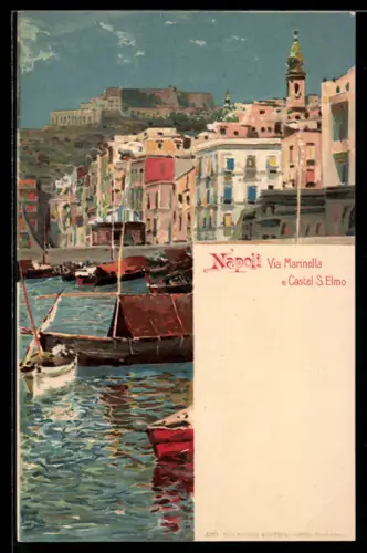 Lithographie Napoli, Via Marinella e Castel S. Elmo