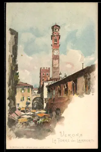 Lithographie Verona, La Torre dei Lamberti