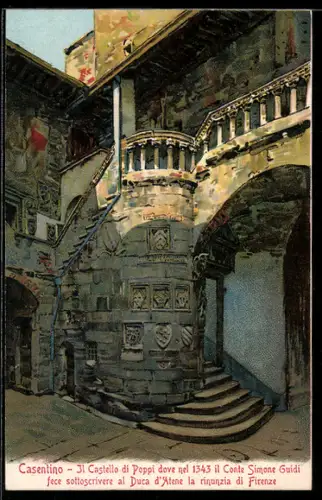 Künstler-AK Casentino, Il Castello di Poppi