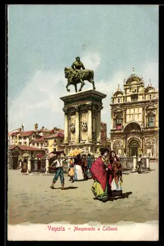 Lithographie Venezia, Monumento a Colleoni, Denkmal