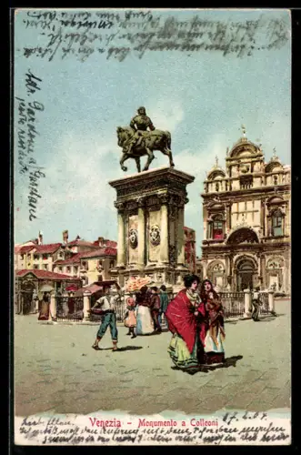 Lithographie Venezia, Monumento a Colleoni, Denkmal