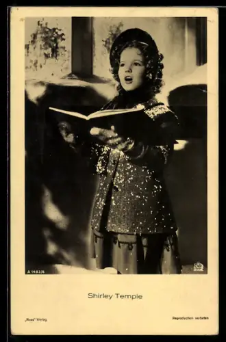 AK Schauspielerin Shirley Temple singt Weihnachtslieder