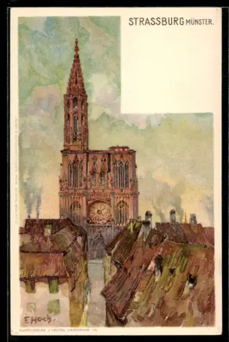 Künstler-AK F. Hoch: Strassburg, Münster