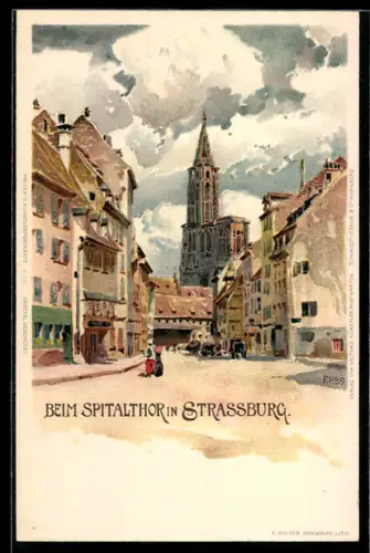 Künstler-AK F. Hoch: Strassburg, Spitaltor