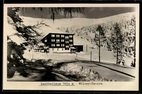 AK Schönberg-Lachtal, Lachtalhaus in den Wölzer-Tauern im Winter