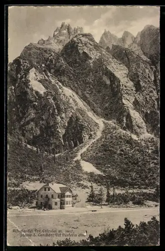 AK Rifugio dei Tre Calzolai, Blick auf die Berghütte