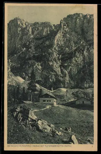 AK Tutzinger Hütte mit Benedictenwand