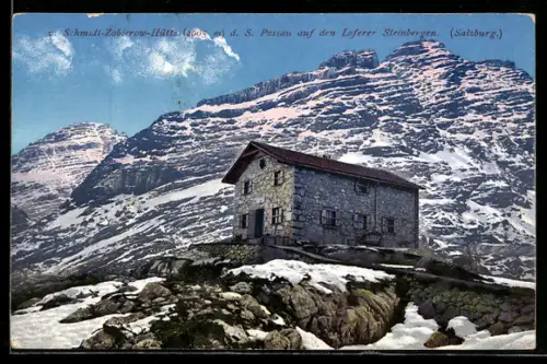 AK v. Schmidt-Zabierow-Hütte, S. Passau auf den Loferer Steinbergen