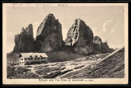 AK Rifugio alle Tre Cime di Lavaredo, Drei Zinnen-Hütte