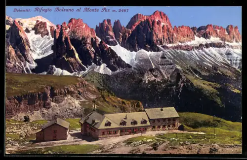 AK Rifugio Bolzano, Berghütte al Monte Pez, Dolomiti