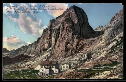 AK Vajolethütte, Sektion Leipzig, Rosengarten-Dolomiten gegen Punta Emma