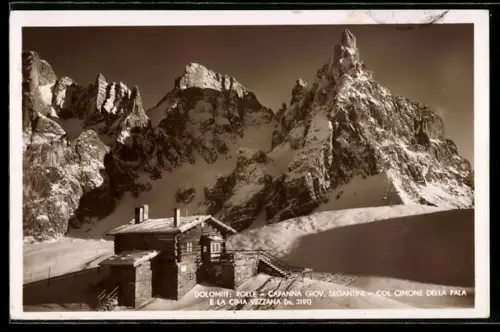 AK Capanna Giovanni Segantini /Rolle, Capanna Giovanni Segantini col Cimone della Pala e la Cima Vezzana