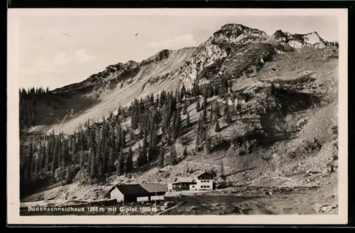 AK Bodenschneidhaus, Berghütte mit Umgebung und Gipfel