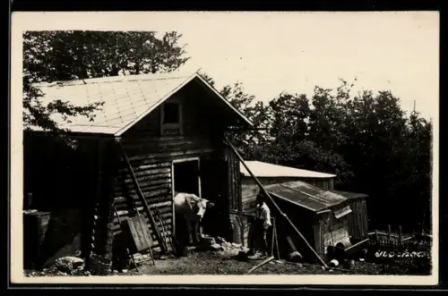 AK Kaspar Geitner-Haus auf dem Hocheck, Blick auf den Kuhstall