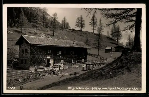 AK Magdeburgerhütte am Martinsberg, Blick auf die Berghütte