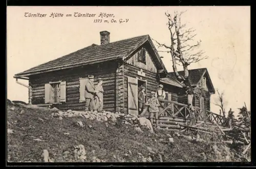 AK Türnitzer Hütte, Türnitzer Höger, Wanderer