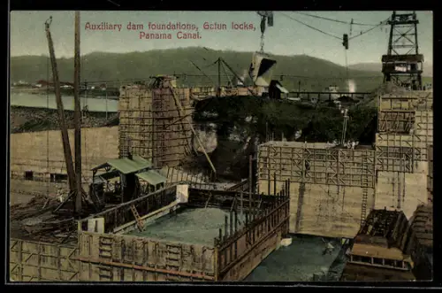 AK Panama Canal, Auxiliary dam foundations, Gatun locks