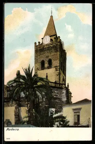 AK Madeira, Teilansicht des Ortes mit Kirche