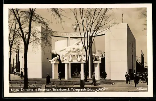 AK New York, Ausstellung, Entrance to Telephone and Telegraph Building