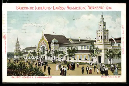 AK Nürnberg, Bayerische Jubiläums-Landes-Ausstellung 1906, Hauptindustriegebäude