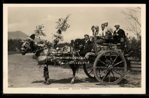 AK Palermo, Carretto Siciliano, sizilianischer Karren