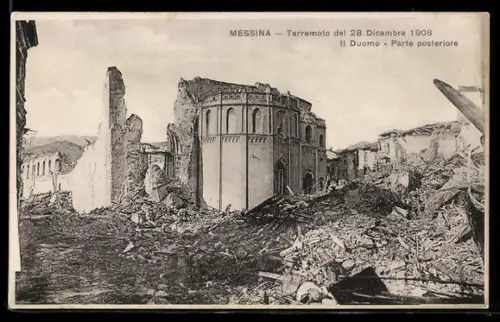AK Messina, Terremoto del 28 Dicembre 1908, Il Duomo, Parte posteriore, Erdbeben